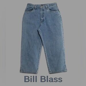BILL BLASS Vintage High Waist Light Wash Easy Fit Retro Style Capri Jeans Size 8